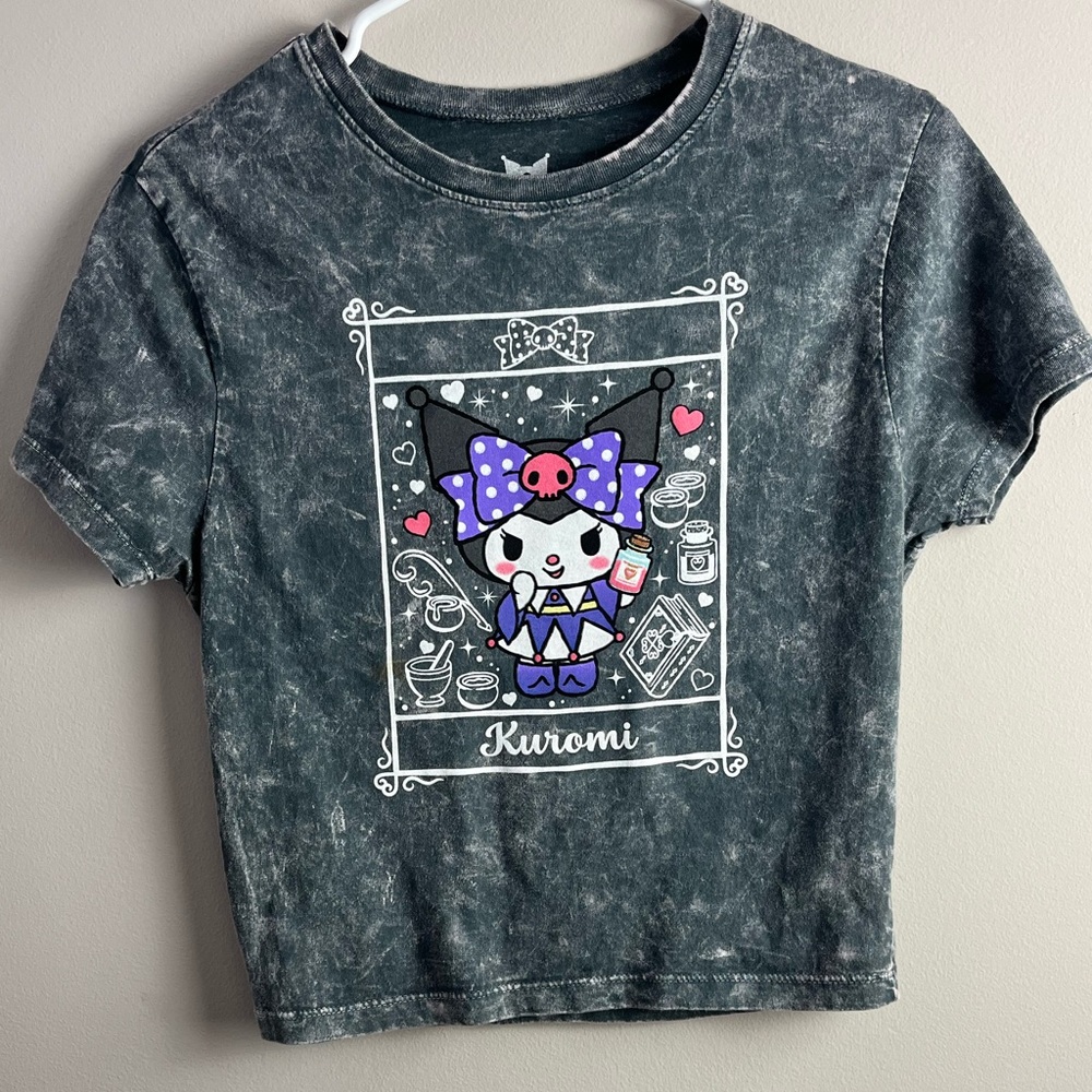 Kuromi Magic Card Tie-Dye Girls Baby T-Shirt (L)